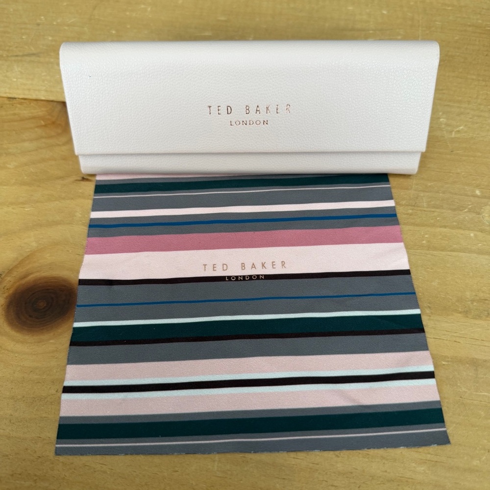 Ted Baker London Glasses Hard Case Pink Rose Gold Magnetic Lens Cloth